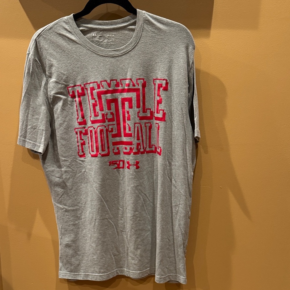 Temple football : Under Armour Gray Tee size large
